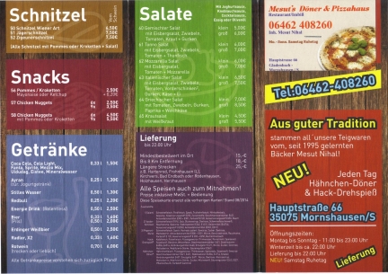 Mesuts Döner & Pizzahaus. Cafe Togo Döner Mornshausen